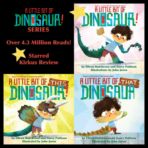 A Little Bit of Dinosaur series by Darcy Pattison and Elleen Hutcheson, ages 5-10. STEM books with humor