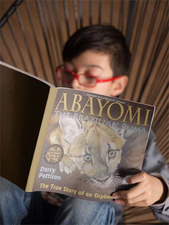 Abayomi, the Brazilian Puma, Another Extraordinary Animal, nonfiction STEM picture book, ages 7-12. An orphaned puma cub sruvives.