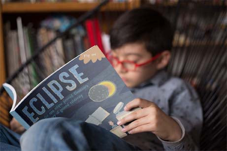 Eclipse, Moments in Science series, nonfiction STEM picture books for ages 7-12, by Darcy Pattison. Einsteins theory proven by eclipse observation