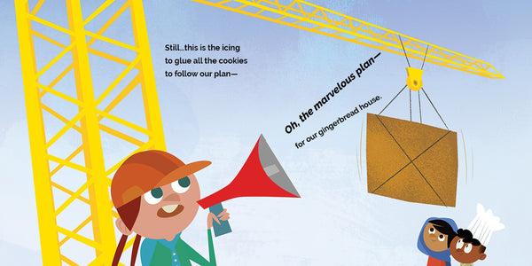 The Plan for the Gingerbread House, christmas, STEM, engineering for ages 5-12. by Darcy Pattison. Engineering fun.