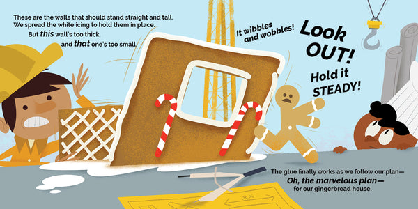 The Plan for the Gingerbread House, christmas, STEM, engineering for ages 5-12. by Darcy Pattison. Engineering fun.