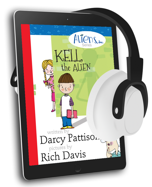 Kell, the Alien, The Aliens, Inc. series, short chapter book with illustrations for 5-8 year olds. Great read aloud. By Darcy Pattison